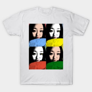 BEAUTIFUL FUNNY ASIAN GIRL POP ART COLOR T-Shirt